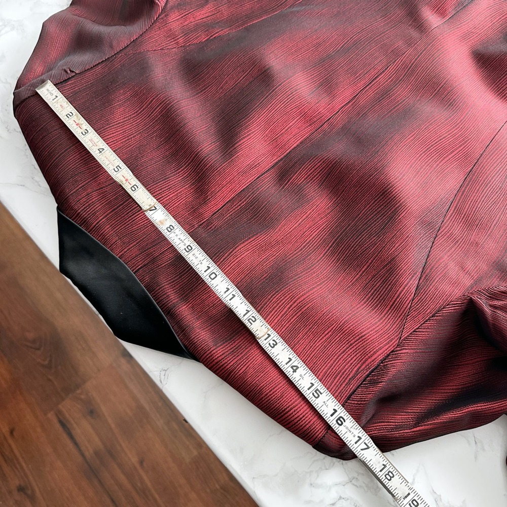 Vintage Nahdree Lifestyle Red Metallic Sateen Blazer Jacket Women's Size 10 - Picture 15 of 15